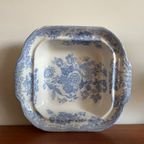 Antieke Engelse Aziatische Fazantenschaal Met Het Iconische Blauw-witte Patroon thumbnail 8