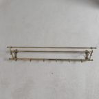 Messing Art Deco Wandkapstok, 136 Cm Breed thumbnail 14