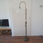 Vintage - Vloerlamp - Staande Lamp - Koper - Opaline Kap thumbnail 4