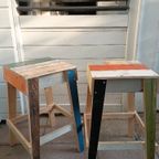 2 Originele Piet Hein Eek Scrapwood Barstools, Dutch Design thumbnail 7