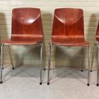 Set Van 4 Vintage Pagholz Stoelen, Elmar Flötotto thumbnail 8