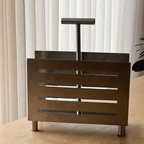 Vintage Brushed Stainless Steel Magazine Rack thumbnail 6