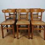 Vintage Houten Bistrostoelen, Café Stoelen, Eetkamerstoelen Set Prijs thumbnail 3