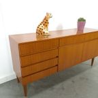 Teak Fineer Dressoir Barkast Met Lades En Klepdeuren thumbnail 10