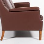 Vintage Brown Leather Sofa From Mogens Hansen Denmark 1980’s thumbnail 6
