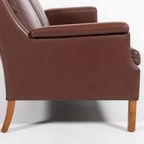 Vintage Brown Leather Sofa From Mogens Hansen, Denmark 1980’S thumbnail 6