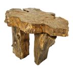 Bijzettafel Side Table Hout Boomstam Karakter Frankrijk Brutalist 77Cm thumbnail 3