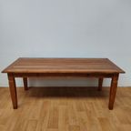 Vintage Franse Boeren Eettafel Eetkamertafel Tafel Met Lades Teakhout thumbnail 14