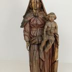 Houten Beeld Van De Maagd Maria Met Jezus thumbnail 10