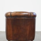 Comfortabele Vintage Schapenleren Clubfauteuil Met Een Bijzonder, Karakteristiek Voorkomen thumbnail 12