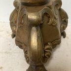 Grote Bronzen Kandelaar Voor Een Grote Kaars, 75 Cm Hoog thumbnail 3