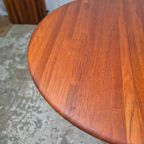 Glostrup, Vintage Jaren 60 Deense Ronde Ovale Tafel Teak thumbnail 5