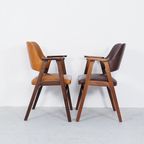 Set Houten Vintage Stoelen Bruin Cognac thumbnail 5