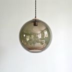 Vintage Hanglamp Van Gerookt Glas, Jaren 70 thumbnail 2