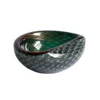 Murano Glass Green Bullicante And Filigrana Bowl. thumbnail 2