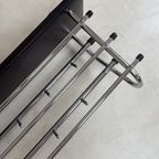 Prachtige Sixties Chromen Buisframe Wandkapstok Met Hoedenplank thumbnail 4