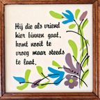 Vintage Spreuk Bordje Wandbord Jaren 70 Vintage Tekst Tegel thumbnail 2