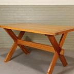 Vintage Scandinavisch Design Grenen Eettafel / Tafel thumbnail 3