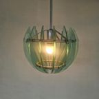 Jaren 70 Chroom En Glas Lamp Veca Italiaans Design thumbnail 2