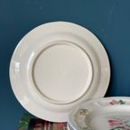 Luneville Set Van 4 Vintage Borden Met Bloemmotief thumbnail 4