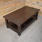 Salontafel Massief Eiken Donker Rechthoekig thumbnail 2