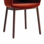 &tradition Elefy Jh31 Armstoel Met Armleuningen In Fluweel Hout Terracotta. thumbnail 3