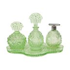 Groene Kristallen Toiletset Boudoirset Art Deco Stijl Parfum thumbnail 14