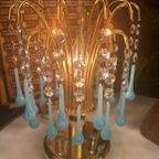2 Beschikbaar Vintage Opaline Blauwe Tafellampen thumbnail 4
