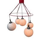 Xxl Cluster Of Opaline Globes - De Stijl / Gispen (Attr.) - Dutch Design Chandelier thumbnail 3