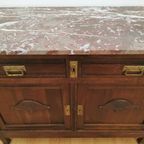 Vintage Antiek Dressoir Commode Ladekast Badkamermeubel Met Marmer Blad 203 thumbnail 15