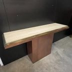Sidetable / Wandmeubel, Travertin En Messing, Belgochrom 1970'S thumbnail 4