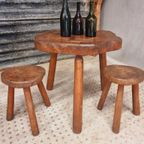 Vintage Brutalist Set Tafel En 2 Krukjes 60S thumbnail 15