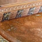 Console Tafel Met Marmeren Blad En Hoge Halspiegel thumbnail 13