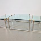 3 X Regency Peter Ghyczy Salontafel Bijzettafel T53 Messing thumbnail 5