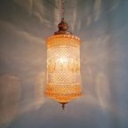Grote Hanglamp Van Glas En Messing, Type Lantaarn, 1960 thumbnail 7