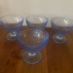 Vintage Set Van 4 Blauwe Glazen Coupes Van IKEA Made In Italië thumbnail 4