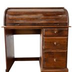 Vintage Houten Bureau Met Rolluik – Retro Stijl thumbnail 10