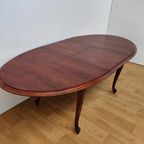 Vintage Eetkamertafel Ovale Uitschuifbare Eettafel, Tafel Mahoniehout thumbnail 13
