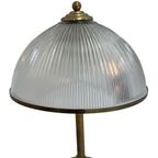 Art Deco - Xl Table Lamp - Holophane Glass - Brass Base, Teo Sockets thumbnail 5