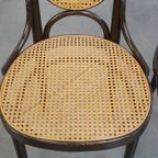 Set Van 2 Vintage Bentwood “long John” Thonet Design Hoge Eetkamerstoelen thumbnail 3