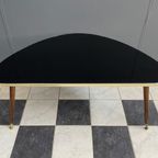 Black Glass Coffee Table Kidneyshape 1960S thumbnail 8