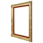 Vintage Vergulde Lijst Barok Stijl Rood Fluweel Klassiek 65x55cm thumbnail 7