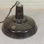 Vintage Industriële Emaille Hanglamp, Zwart thumbnail 3