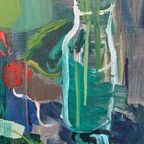 '50 S Vintage Origineel Schilderij Bloemen In Vazen thumbnail 4