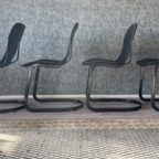 4X Willy Rizzo “All-Black” Chairs For Cidue, Ca 70S thumbnail 2