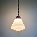 Philips Art Deco-Hanglamp In Witte Opaline, 1930 thumbnail 5