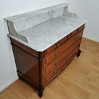 Vintage Frans Dressoir Commode, Ladekast Badkamermeubelmet Marmer Blad 311 thumbnail 11