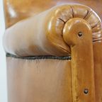 Luxe, Gerestaureerde Antieke Art Deco Schapenleren Fauteuil Met Een Correct Zitcomfort thumbnail 11