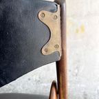 Pair Of Coronet Leather And Wooden Folding Chairs By Norquist thumbnail 8