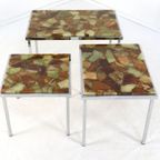Hollywood Regency Set Van 3 Nesting Tables Vintage Epoxy thumbnail 7